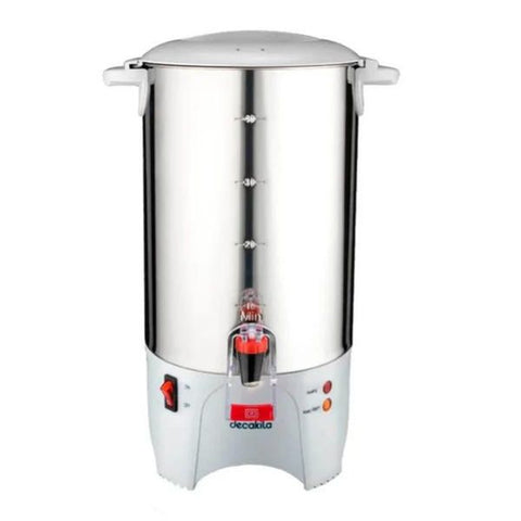 PERCOLADOR ACERO INOX 50 TZ 7.4LT 1000W KUKT024M Decakila, ideal para eventos grandes y fabricado en acero inoxidable 304.