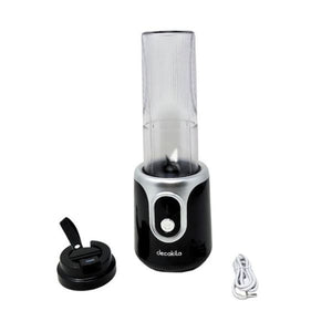 LICUADORA PERSONAL 500ML 7.4V AZUL BATERIA RE KMJB022B/L Decakila con accesorios, diseño compacto y portátil, color negro.