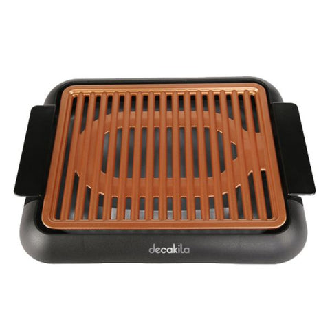 PARRILLA ELECTRICA 1200W L380XW250MM KUEC028B Decakila con revestimiento de cobre y asas frías
