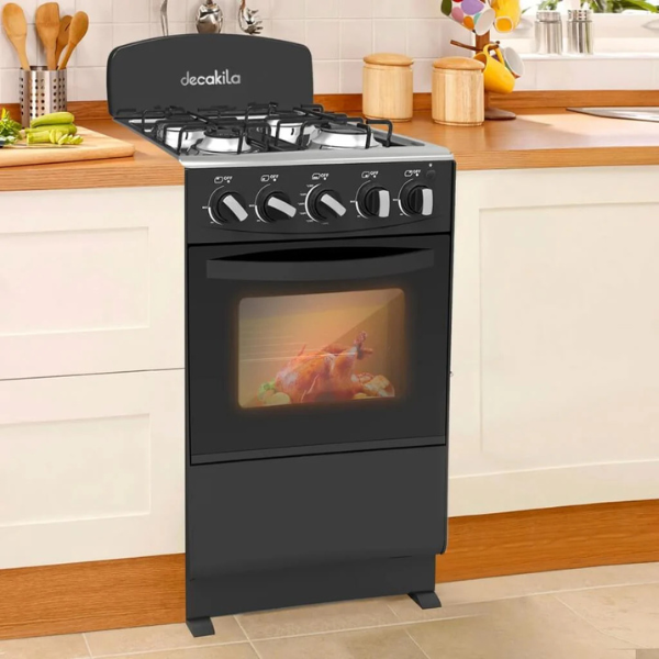 COCINA GAS 20" DESCONT KUGS003B Decakila con quemadores y horno en cocina moderna