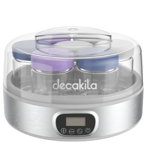 YOGURT MAKER 7PCS 18W KUYM001W Decakila para preparar yogur casero con diseño compacto y eficiente de 7 tarros.