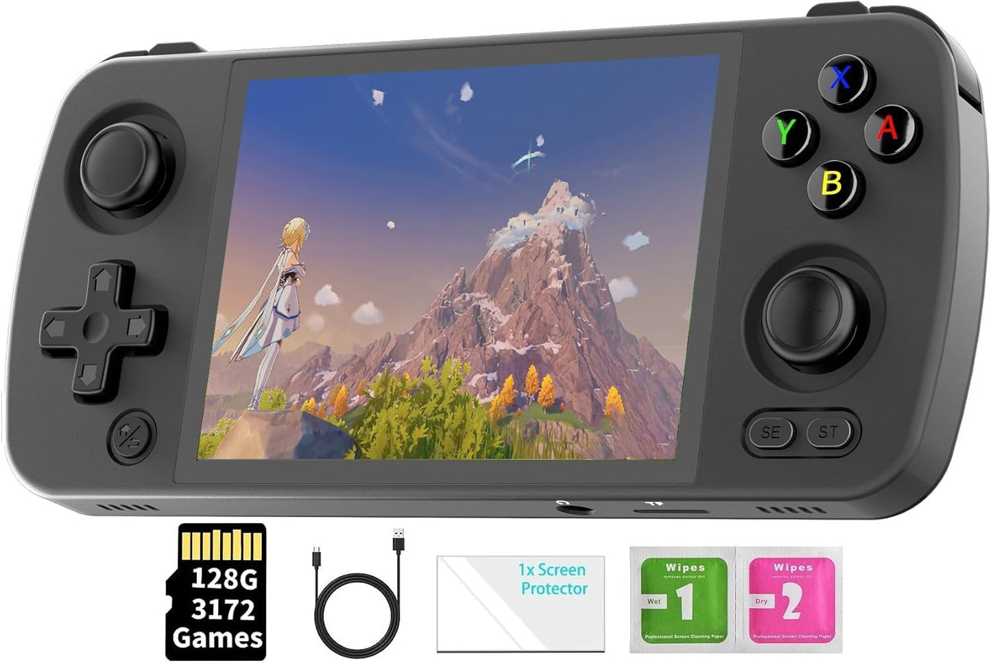 Consola Táctil Anbernic Rg405M En Aluminio, Android 12 Integrado 128G Tf Tarjeta 3172 Juegos, Pantalla Táctil Ips De 4 Pulgadas