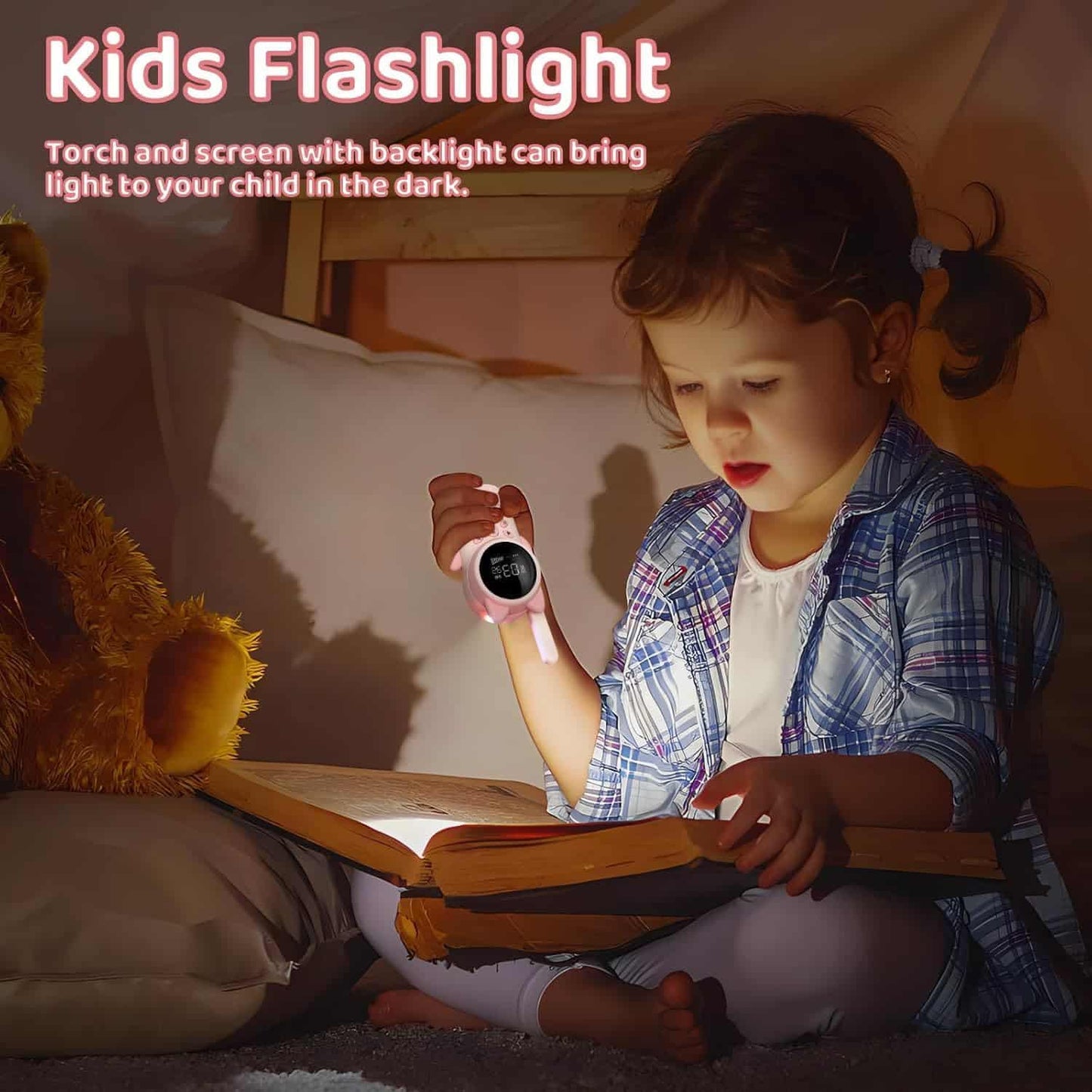 Walkie Talkies Recargables Para Niños,
  Paquete De 2 Walkie Talkies De Largo Alcance 22 Canales De Radio De 2 Vías
  Con Linterna Lcd Retroiluminada