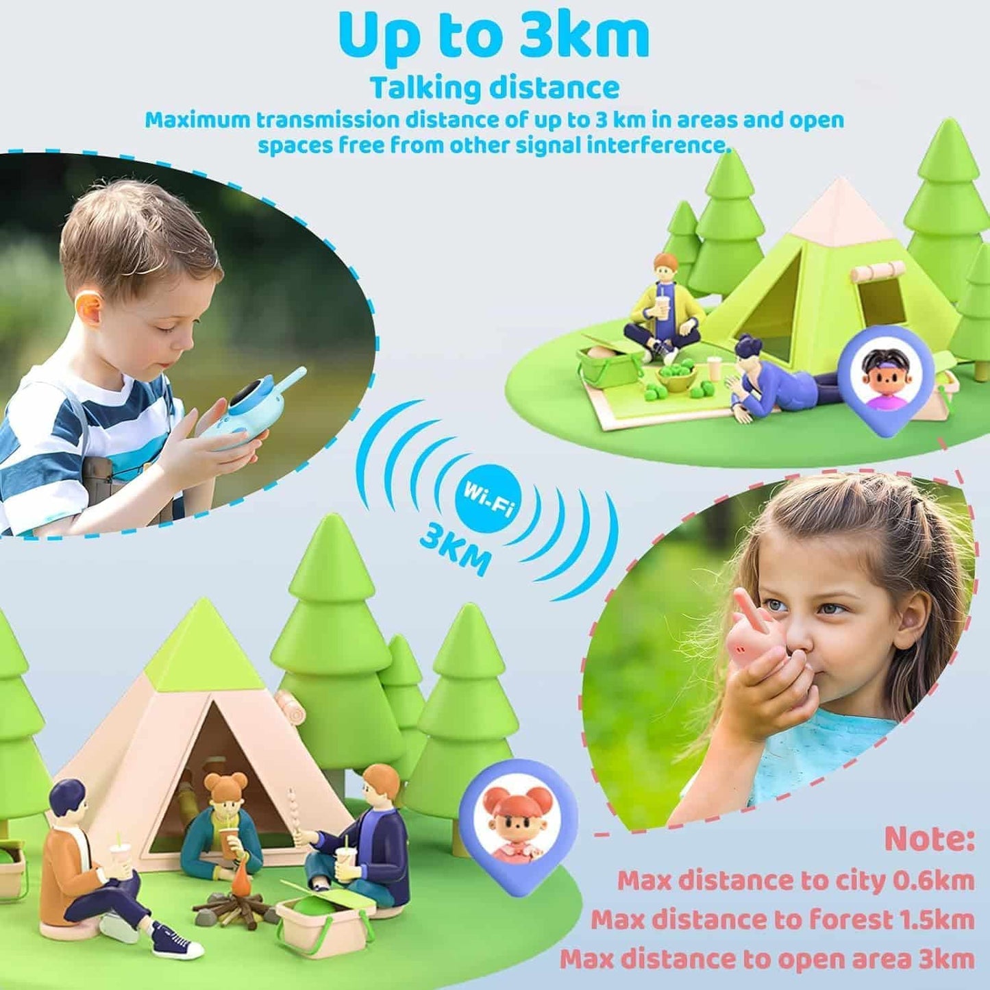 Walkie Talkies Recargables Para Niños,
  Paquete De 2 Walkie Talkies De Largo Alcance 22 Canales De Radio De 2 Vías
  Con Linterna Lcd Retroiluminada