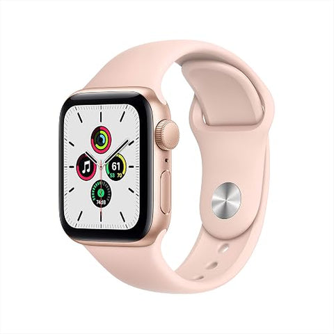 Apple Watch SE3 40mm Dorado con caja de aluminio y pantalla Retina Always-On, vista de perfil lateral.