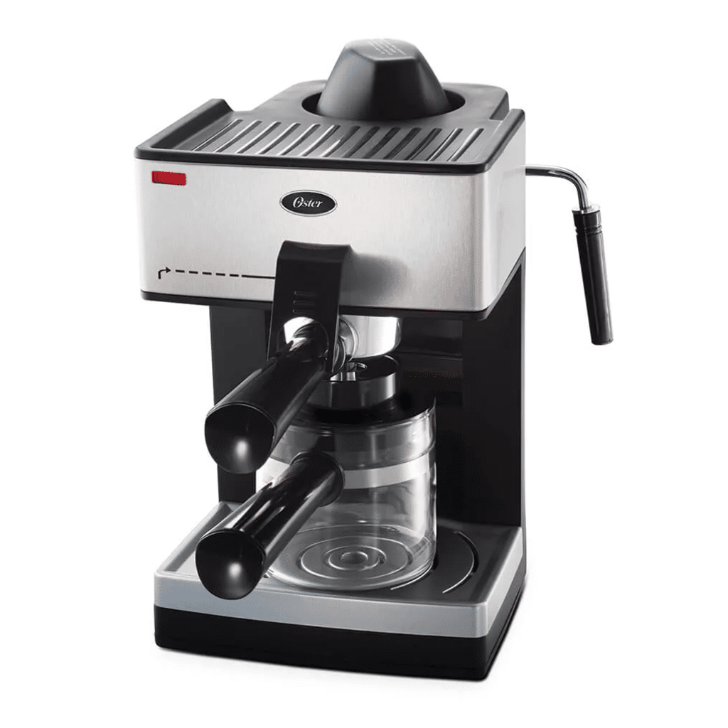 Cafetera Oster Para Espresso Y Cappuccino De Hidropresión - Prepara Hasta 4 Tacitas De Espresso Con Espuma De Leche Rápida Y Bandeja De Goteo Removible