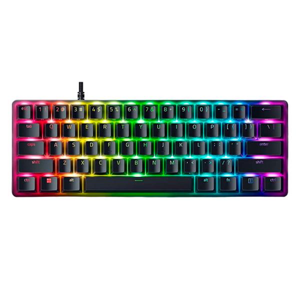 TECLADO GAMING RGB RAZER HUNTSMAN MINI MECÁNICO ALÁMBRICO USB INGLÉS SWITCH MORADO  RZ03-03390500-R3U1