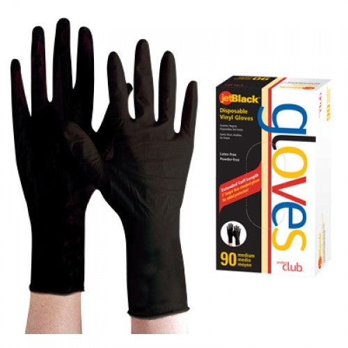 GUANTE VINYL NEGRO S/POLVO MEDIUM