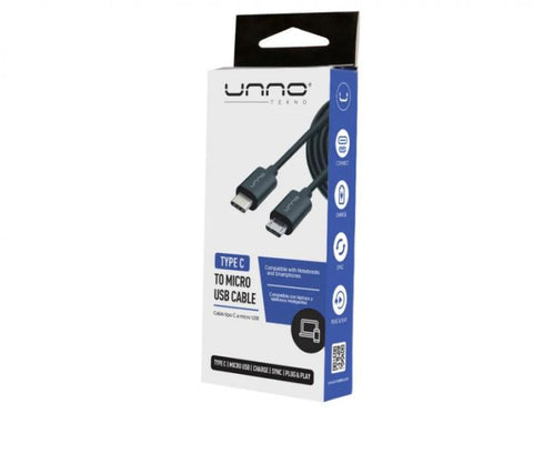 Cable UNNO TEKNO USB-C a Micro USB de 1.5 m (5 ft) – CB4058BK