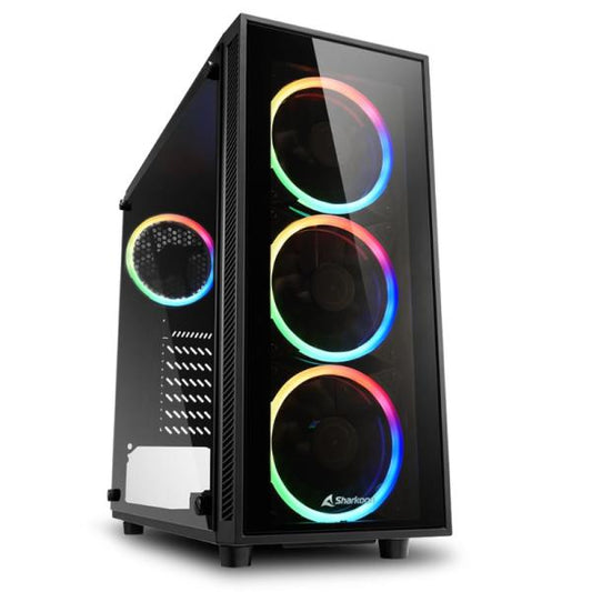 Case Gaming Rgb Sharkoon Tg4 Mid Tower Ventiladores 4 De 120Mm Con Vidrio Lateral Y Frontal 4044951026685