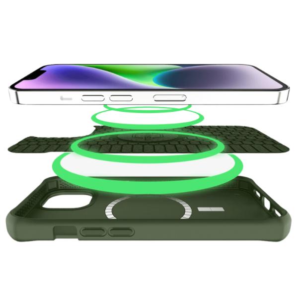 ITSKINS CASE FOR APPLE IPHONE 14 PRO MAX (6.7") BALLISTIC R // NYLON  WITH MAGSAFE OLIVE GREEN