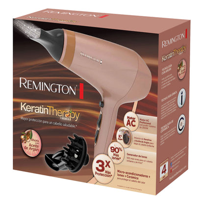 Secadora De Cabello Remington  C/Terapia De Keratina Y Aceite De Argan  Ac8820 (110)