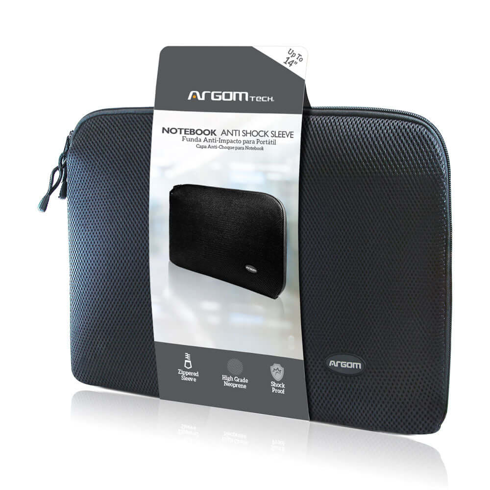 Funda portátil antigolpes 14 pulgadas, ideal para proteger laptops de rañazos y golpes, ligera y fabricada en neopreno.