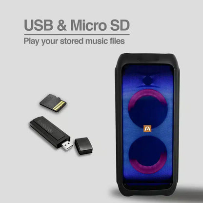 Altavoz Inalámbrico Rave 65 Tws Bt Party Con Luces Led Argom Tech