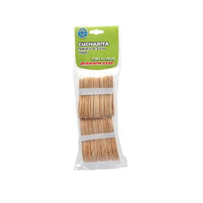 CUCHARITA DE MADERA NATURAL BARRILITO 6.5 CM 60 UNIDADES PM65
