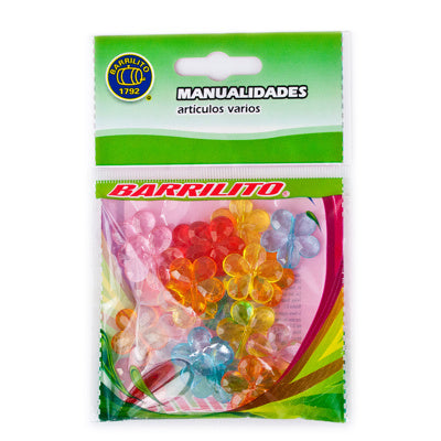 ACCESORIOS DE ACRÍLICO BARRILITO FLORES 20 MM 20 PIEZAS AA002