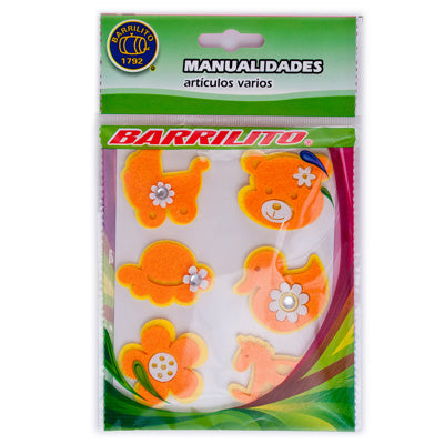 CALCOMANÍAS DE ANIMALES BARRILITO FS010 6 PIEZAS