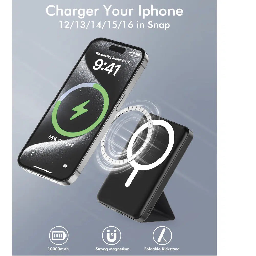 Batería Externa For Magsafe Carga Rapida, 10000Mah Magnético Power Bank, Plegable Inalámbrico Envío Gratis