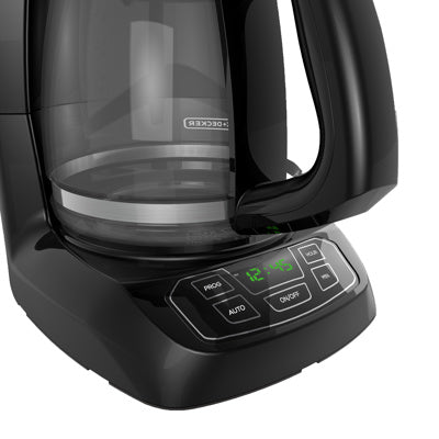 Black + Decker Cafetera 12 Tazas Negra Digital Cm1105B