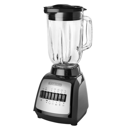 Black + Decker Licuadora 10 Veloc Jarra Vidrio 550W Negra 2 Picadores Blbd210Gb-2G
