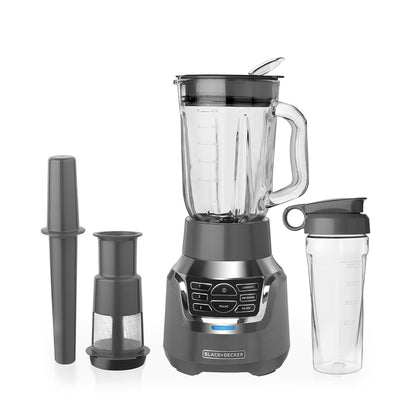Black + Decker Licuadora Digital 3 Velocidades Con Filtro Jarra Vidrio Y Vaso Personal Bl1350G