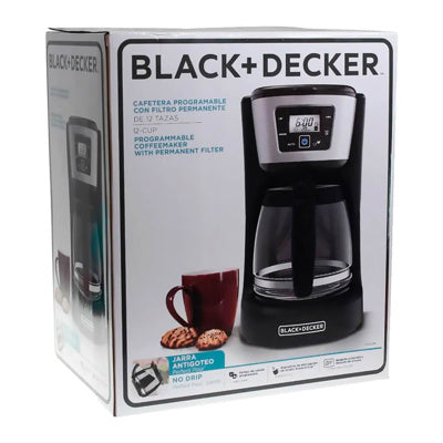 Black + Decker Cafetera 12 Tazas Digital Negro Inox Cm2031B