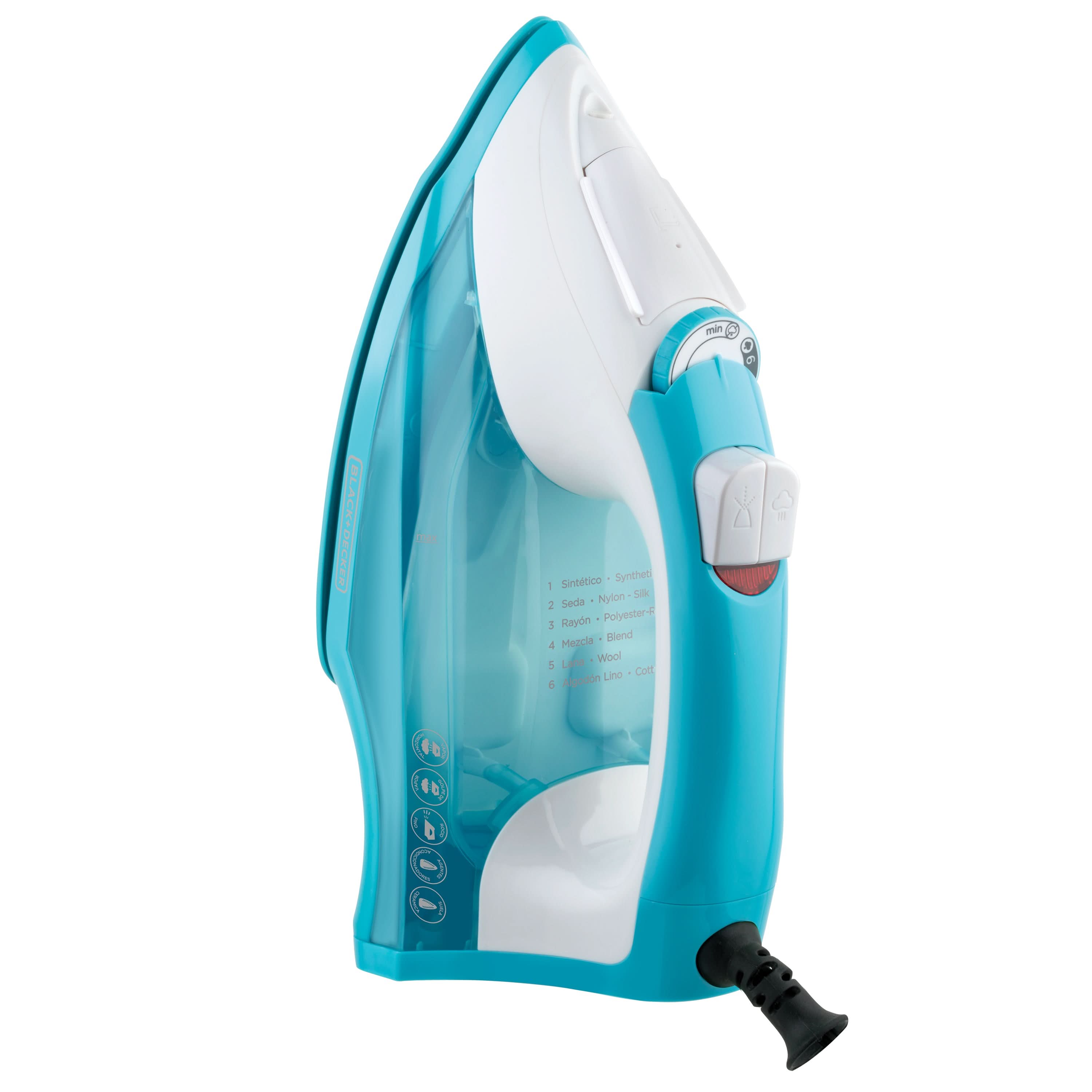 Black + Decker Plancha De Vapor Light Easy Ir1851 plancha de vapor turquesa con suela cerámica y depósito transparente