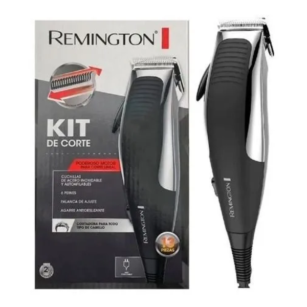 Remington Kit Cortadora De Cabello 12 Piezas Hc1096A-110F cortadora con peines y accesorios para uso familiar, kit de 12 piezas
