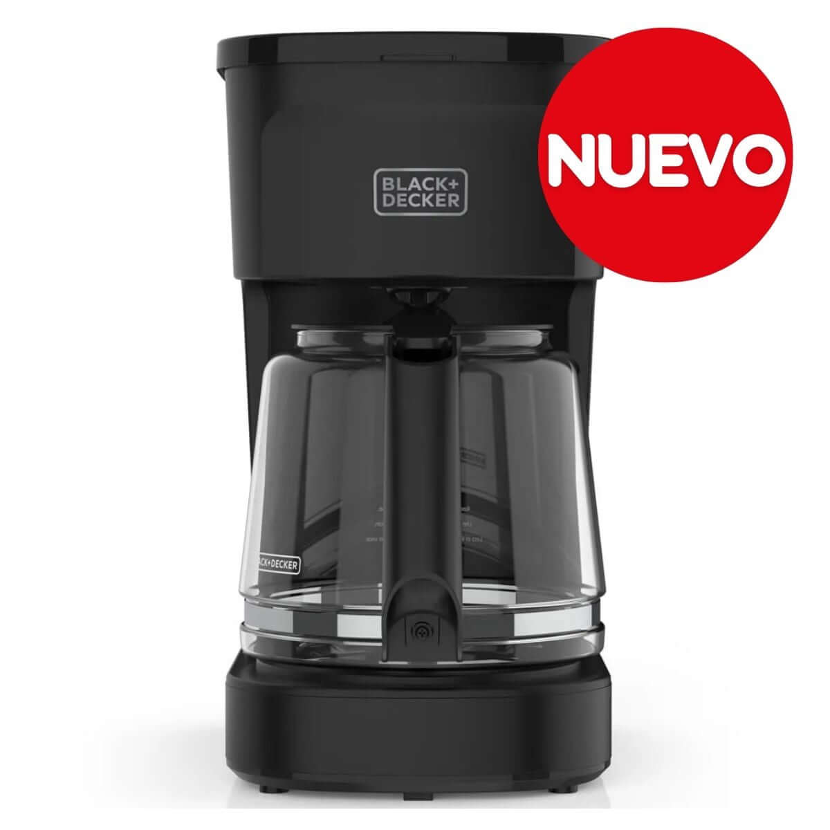 Cafetera Black + Decker 12 tazas, nuevo diseño en negro mate, ideal para preparar café en casa.