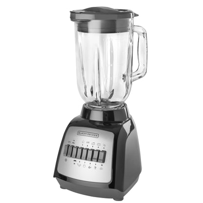 Black + Decker Licuadora 10 Veloc Jarra Vidrio 550W Negra 2 Picadores Blbd210Gb-2G