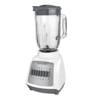 Black + Decker Licuadora 10 Veloc Jarra Vidrio 550W Blanca Blbd210Gw