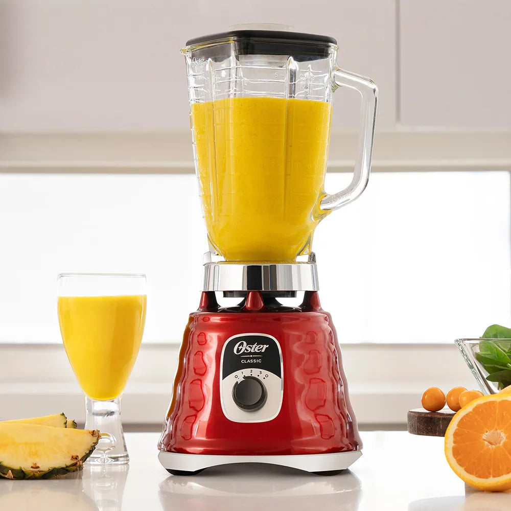 Licuadora Oster 3 Velocidades - 700W - Vaso Vidrio 1.25 Litros - Cuchilla Trituradora De Hielo - Motor Duradero