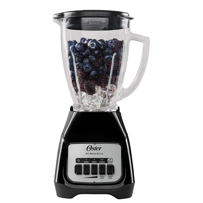 Licuadora Oster 2 Velocidades, Vaso Vidrio Boroclass, Motor Duradero, Capacidad 1.5L, Cuchilla Trituradora De Hielo, Acabado Negro.