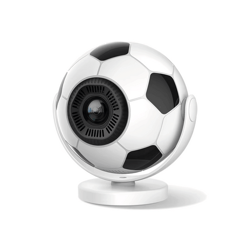 Proyector portátil 720P fútbol en forma de balón de fútbol, ideal para videos y películas en cualquier lugar.
