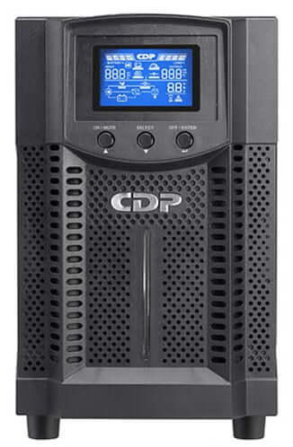 CDP ups online 1000 watts 4 salidas UPO11-1 AX con pantalla digital y diseño negro.