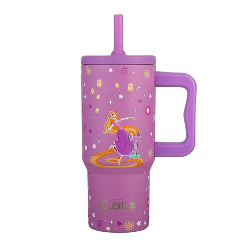 TERMO CUBITT KIDS 24 OZ DISNEY RAPUNZEL tumbler with handle, Disney Rapunzel design, vacuum insulation, purple color, 24 oz capacity