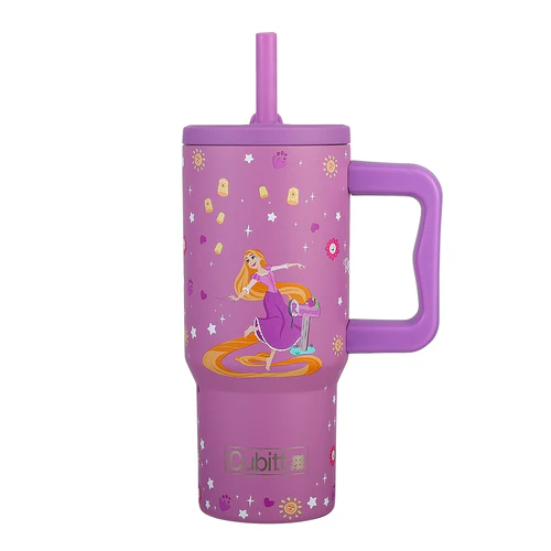 TERMO CUBITT KIDS 24 OZ DISNEY RAPUNZEL tumbler with handle, Disney Rapunzel design, vacuum insulation, purple color, 24 oz capacity