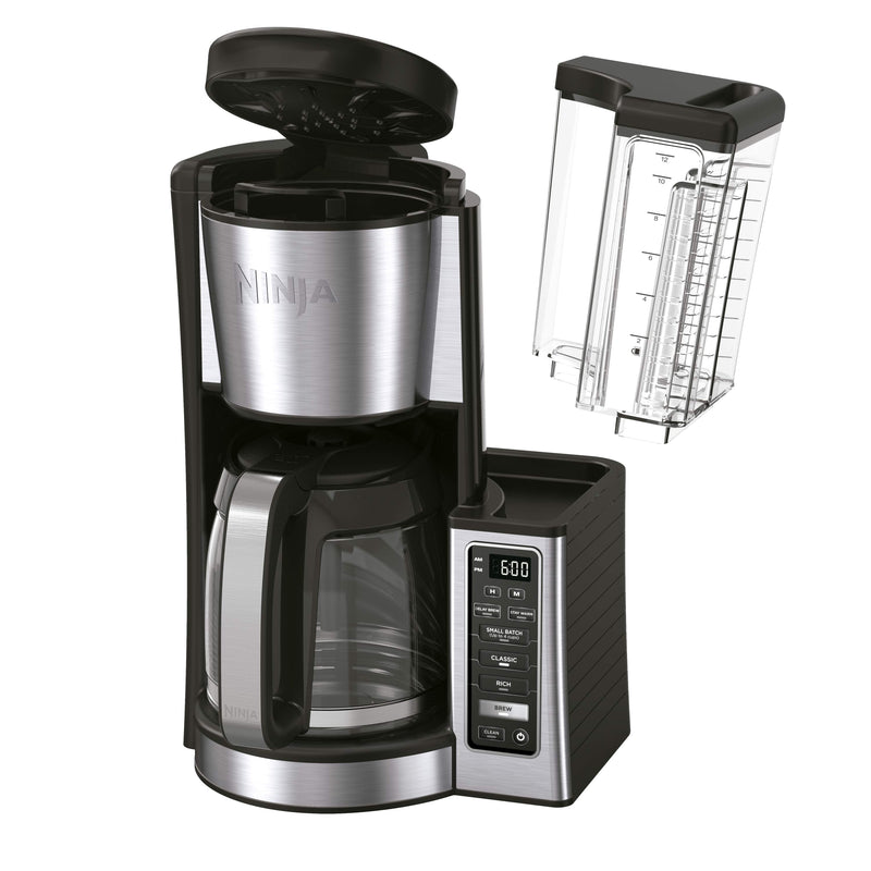 Cafetera acero inoxidable 12 tazas Ninja con jarra de vidrio, diseño innovador y funciones avanzadas para un café perfecto.