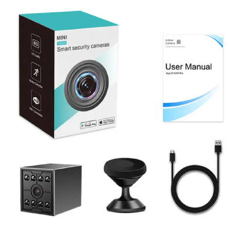 Mini Cámara espía de seguridad Wifi pequeña 1080P Wifi, accesorios y manual de usuario con conexión inalámbrica.