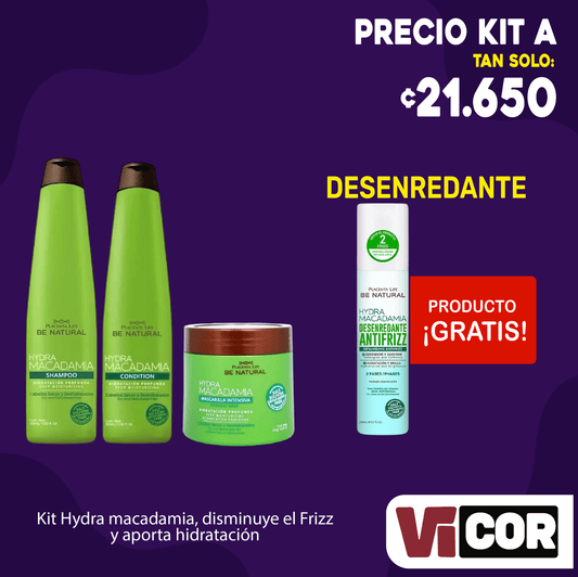Kit shampoo + acondicionador + crema + regalía desenredante antifrizz