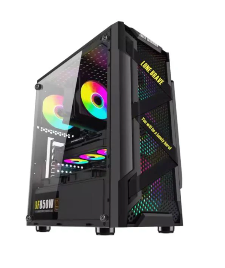 CASE RGB EAGLE WARRIOR CG08Q3RA003C VENTILADORES ARGB  3 DE 120MM VIDRIO TEMPLADO Y MALLA CON FUENTE DE PODER FCF2S7W5006C