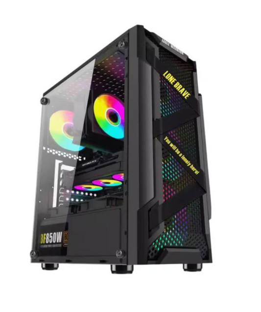 CASE RGB EAGLE WARRIOR CG08Q3RA003C VENTILADORES ARGB  3 DE 120MM VIDRIO TEMPLADO Y MALLA CON FUENTE DE PODER FCF2S7W5006C