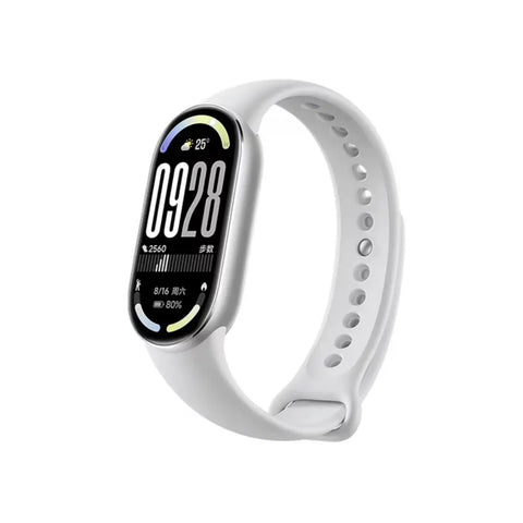 XIAOMI SMART BAND 10 PLATA con pantalla AMOLED y monitoreo de salud y deporte, diseño elegante, duración de batería de 21 días.