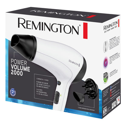 Remington Secadora Cabello C/Revestimiento Ceramica C/Difusor 1875W D3015 (110) F