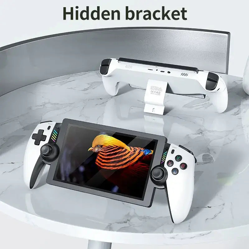 Consola de juegos portátil PS2 M28 con pantalla IPS de 7 pulgadas y soporte oculto.