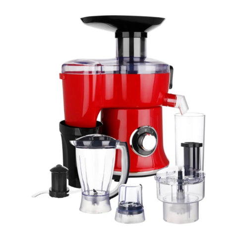 PROCESADOR DE ALIMENTOS 1.5L 400W KUJC004R Decakila, color rojo y negro, con accesorios, marca Decakila.