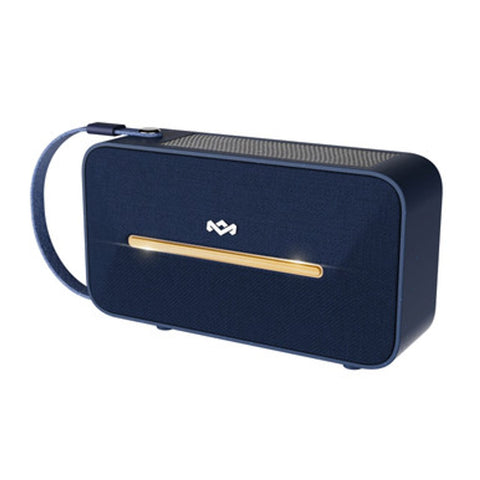Parlante solar Bluetooth resistente exterior con panel solar, modelo JA035BL, color azul y diseño portátil IP67 para actividades al aire libre.