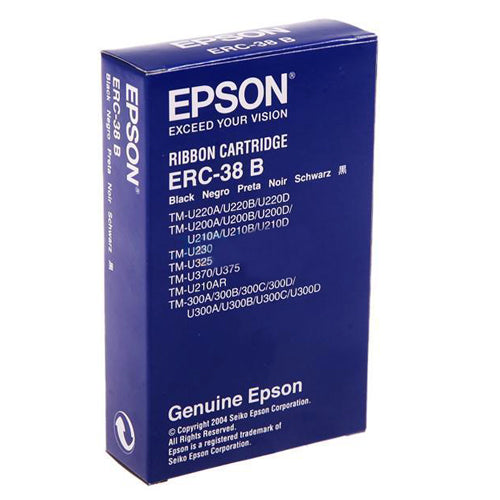 Epson Cinta Negra Para Erc-30/34/38/M 115/119/133/Tm-200/300/U200/U210/U220/U370  Erc38B