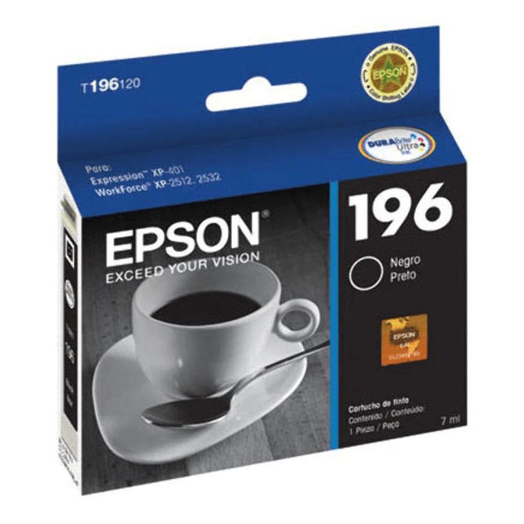 Cartucho negro Epson T196120 para XP-401 y Workforce WF2512/WF2532, 100% original, entrega en 24 a 48 horas hábiles.