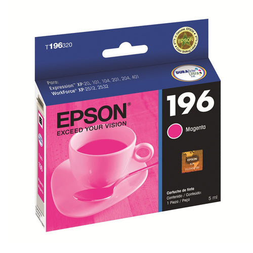 Cartucho de tinta magenta Epson T196320-AL, 5 ml, para impresoras Expression y WorkForce, calidad garantizada.